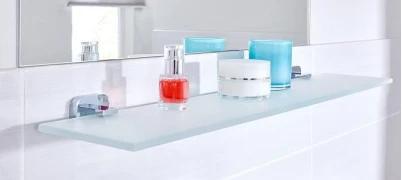 bethroom glass shelf