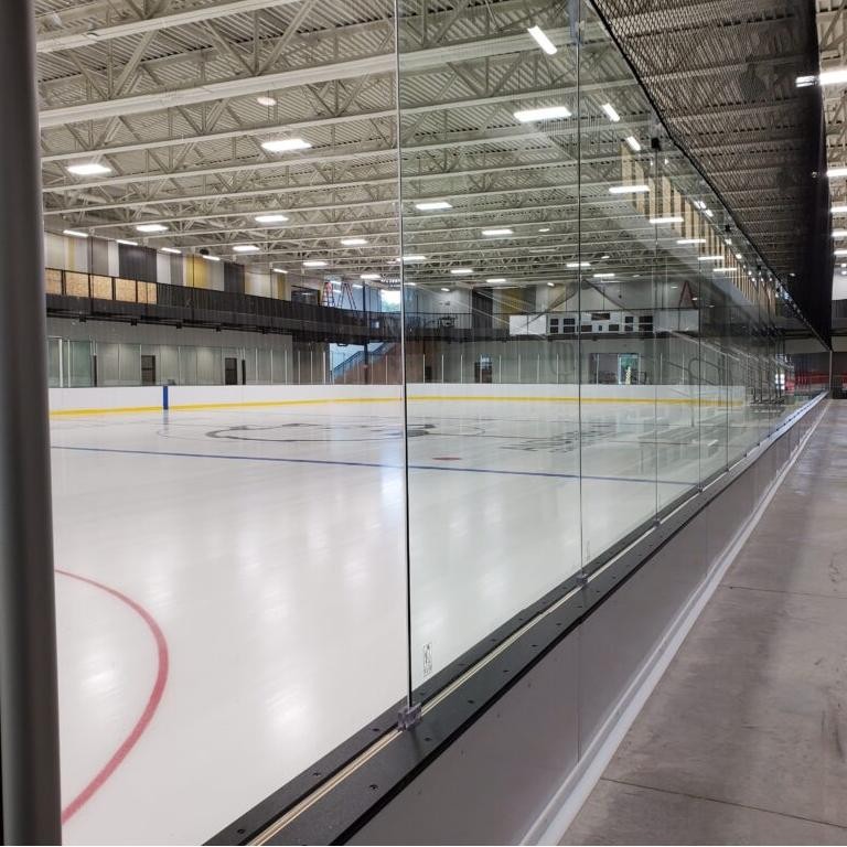 Tempered glass rink shield
